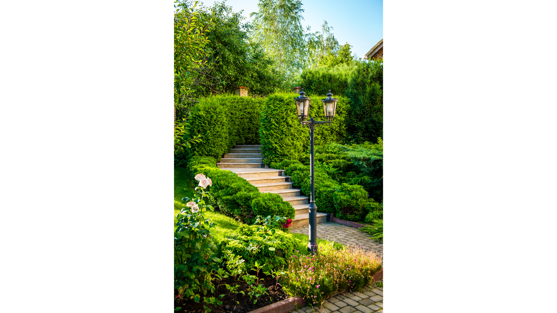 beautiful paving stones backyard